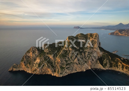 Drone point of view Penyal d Ifac Natural Park of Calpe 85514523