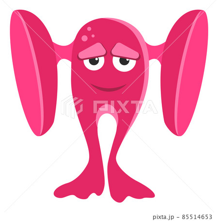 Cartoon monster with big ears. Fun alien character 85514653