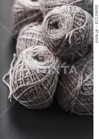 Light brown yarn made of natural sheep wool. Light brown yarn made of natural sheep wool. 85516690
