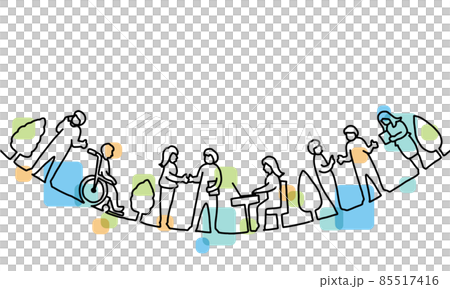働く人々の線画イラスト 色付き 働く人々の線画イラスト 色付き 85517416