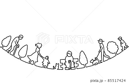 いろいろな人々の線画イラスト 85517424