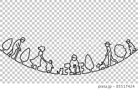 Line art illustrations of various people 85517424