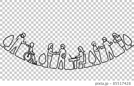 働く人々の線画イラスト 85517428