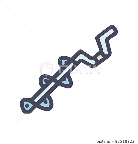 ice screw for winter fishing color vector doodle simple icon ice screw for winter fishing color vector doodle simple icon 85518322