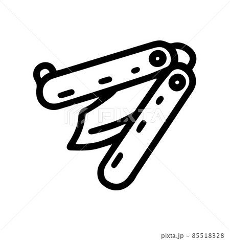 butterfly knife line vector doodle simple icon 85518328
