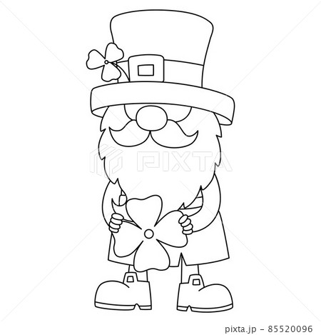 St. Patricks Day Gnome Coloring Page for Kids 85520096