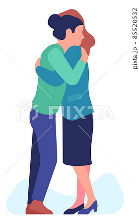 Women hugging. Family reunion. Greeting gesture. Close friends Women hugging. Family reunion. Greeting gesture. Close friends 85520532
