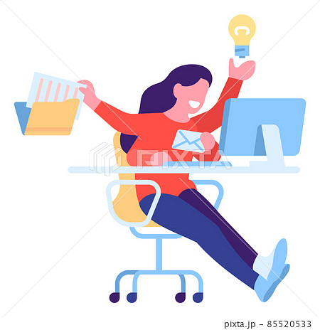 Multitasking woman. Efficient time management at work 85520533