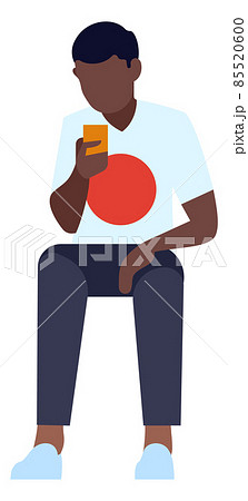 Boy using phone. Young man talking in social media 85520600