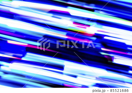 流れるようなブルー系光の筋　(背景素材) 85521686
