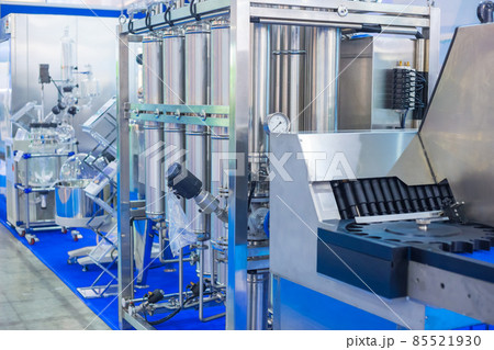 Pharmaceutical production equipment at pharmacy factory or exhibition Pharmaceutical production equipment at pharmacy factory or exhibition 85521930
