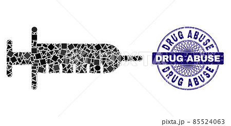Rubber Drug Abuse Stamp Seal and Geometric Syringe Mosaic Rubber Drug Abuse Stamp Seal and Geometric Syringe Mosaic 85524063