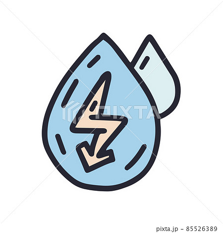 water power color vector doodle simple icon 85526389