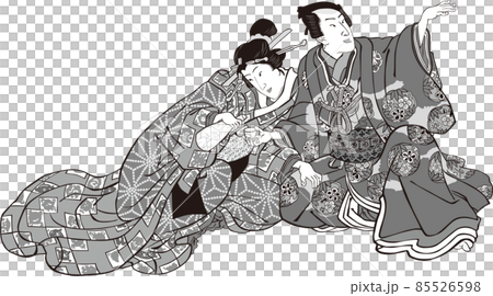 浮世絵 男女 その5のイラスト素材 [85526598] - PIXTA