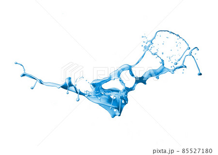 Blue paint splash isolated on white background Blue paint splash isolated on white background 85527180
