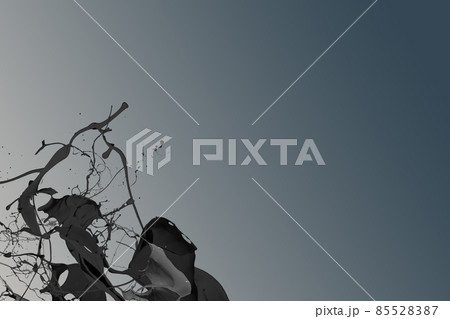 Black paint splashes isolated on gray background 85528387