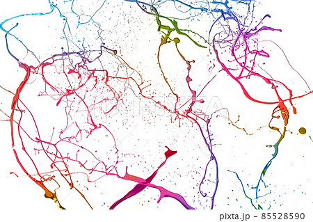 Colored paint splashes isolated on white background Colored paint splashes isolated on white background 85528590