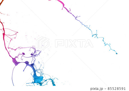 Colored paint splashes isolated on white background Colored paint splashes isolated on white background 85528591