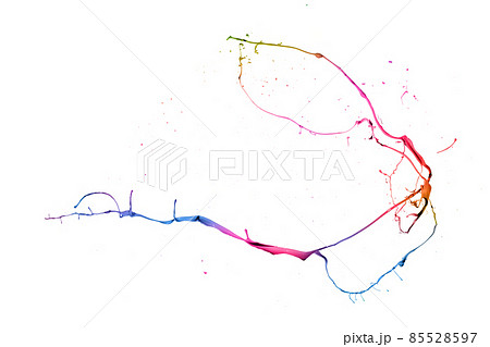 Colored paint splashes isolated on white background Colored paint splashes isolated on white background 85528597