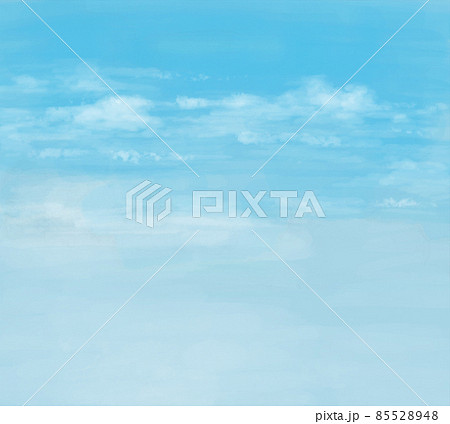 青空に浮かぶ薄雲のリアルな水彩イラスト 青空に浮かぶ薄雲のリアルな水彩イラスト 85528948