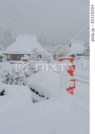 雪の降る美山の里 85529204