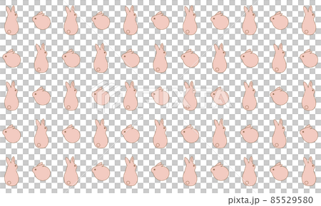 Simple rabbit illustration pattern ① 85529580