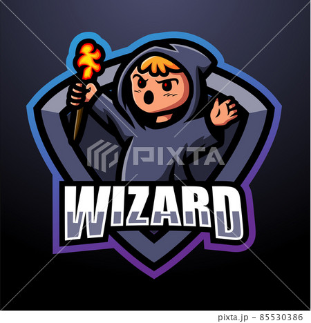 Wizard mascot esport logo design 85530386