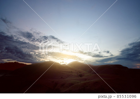Green hills with landscape view 85531096