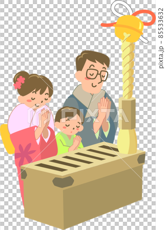 Young couple and boy praying for the first visit 85533632