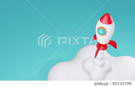 スタートアップ企業のイメージ（短期間に急成長する組織）、宇宙旅行、宇宙開発 85533706