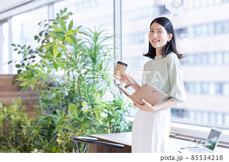 ビジネスシーン　シェアオフィスで働く女性　撮影協力：WEEK芝大門（サンフロンティア不動産） 85534216