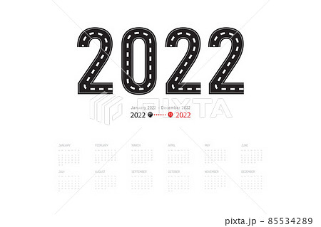 2022 calendar roadmap planner template design..Isolated vector illustration on white background. 85534289