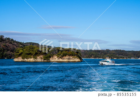 日本三景　松島　松島湾島巡り　毘沙門島 85535155