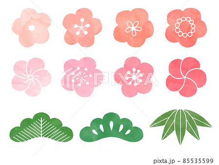 松竹梅水彩 85535599