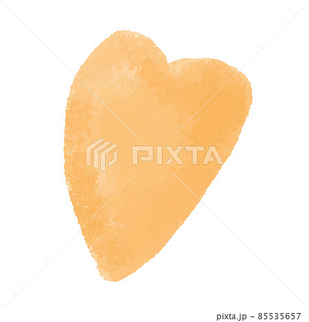 水彩モチーフ_ハート_オレンジ 85535657