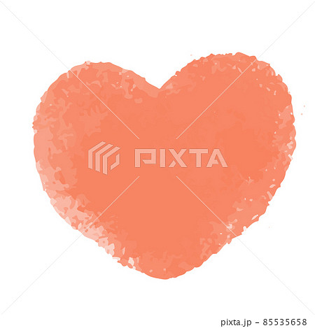 水彩モチーフ_ハート_オレンジ 85535658