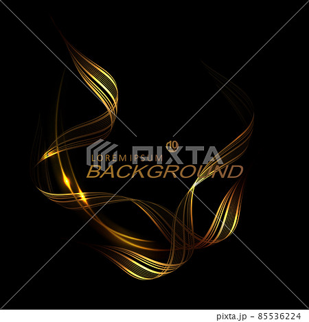 Black composition, golden minimal wave patterns with subtle texture 85536224