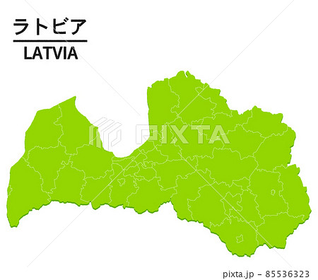 ラトビアの世界地図イラスト 85536323