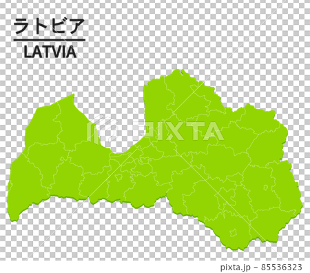 ラトビアの世界地図イラスト 85536323