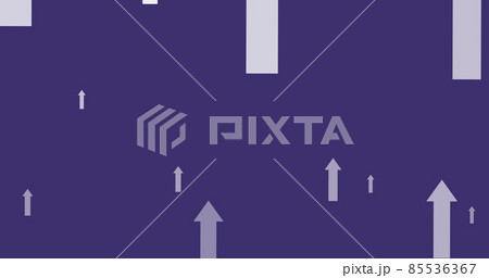 Image of white arrows pointing up moving on purple background 85536367