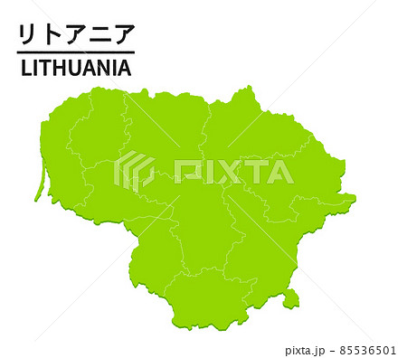 リトアニアの世界地図イラスト