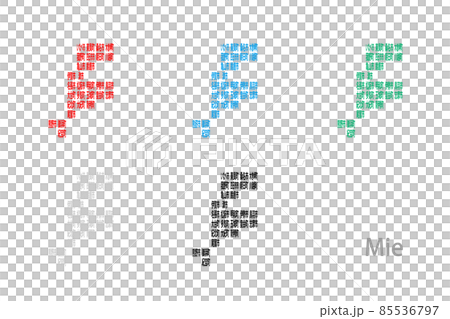 Deformed map with municipalities_Mie Prefecture 09 Deformed map with municipalities_Mie Prefecture 09 85536797