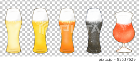Craft beer illustrations of various colors: white beer and black beer Craft beer illustrations of various colors: white beer and black beer 85537629
