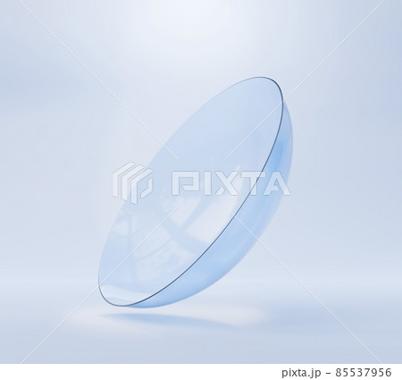 Contact lens for optical vision correction, isolated on blue background. Medical ophthalmology equipment for eye care, personal accessory, mockup for package design. Realistic 3d render illustration Contact lens for optical vision correction, isolated on blue background. Medical ophthalmology equipment for eye care, personal accessory, mockup for package design. Realistic 3d render illustration 85537956