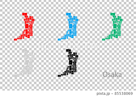 市町村入りデフォルメ地図＿大阪府07 85538069