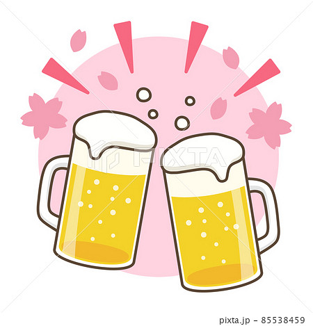 ビール 桜 花見 手 ビール 桜 花見 手 85538459