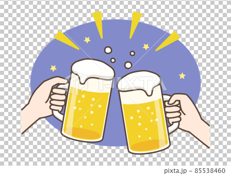 Beer toast hand night star Beer toast hand night star 85538460