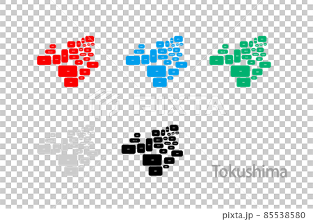 Deformed map with municipalities_Tokushima Prefecture 08 Deformed map with municipalities_Tokushima Prefecture 08 85538580