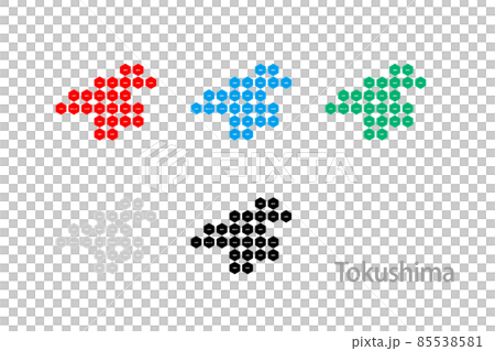 Deformed map with municipalities_Tokushima Prefecture 05 Deformed map with municipalities_Tokushima Prefecture 05 85538581