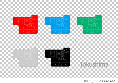 Deformed map with municipalities_Tokushima 02 Deformed map with municipalities_Tokushima 02 85538582